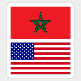 Moroccan and USA Flag Sticker